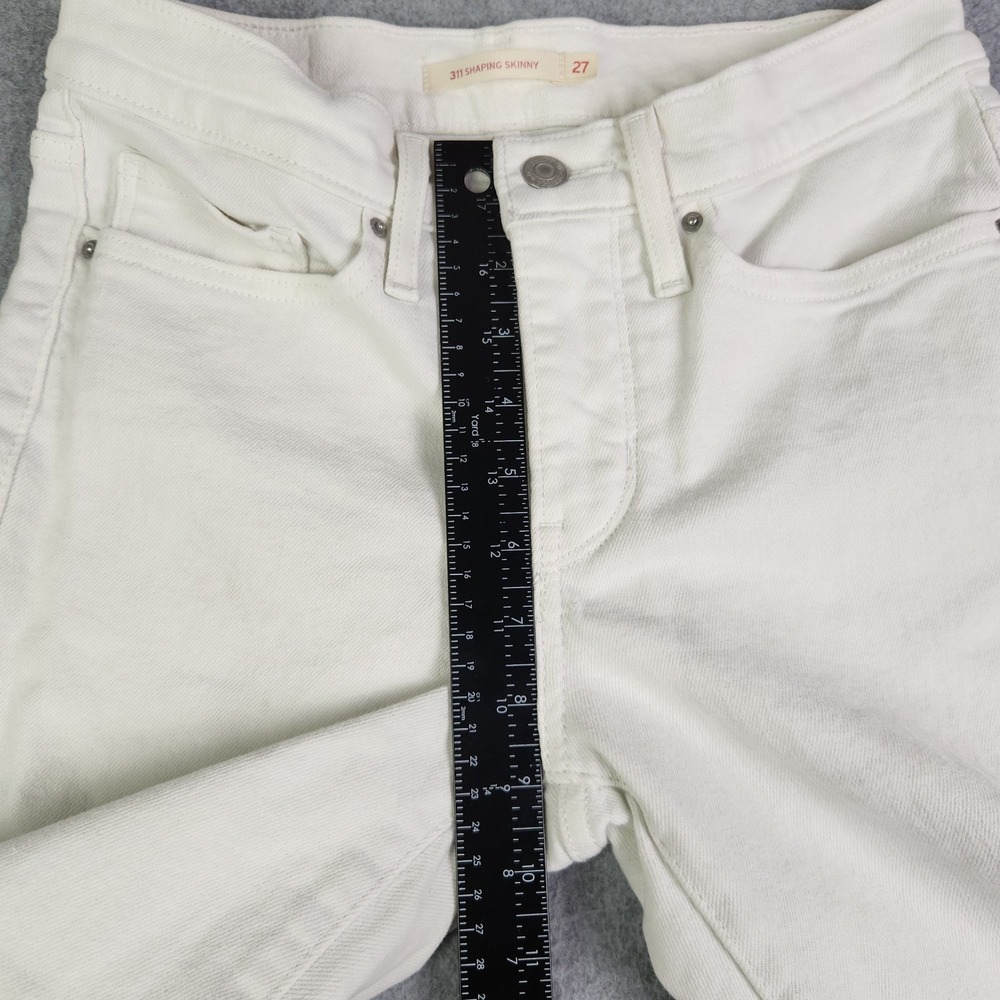 Levi's 311 Shaping Jeans Womens 27x30 White Denim Stretch Flattering Skinny Leg - Picture 5 of 13